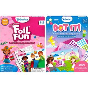 Skillmatics Foil Fun Dress Up & Dot it Unicorns and Princesses Bundle, Art for Kids, Craft Kits, DIY Activity, Gifts for Boys & Girls Ages 3, 4, 5, 6, 7, 8, 9