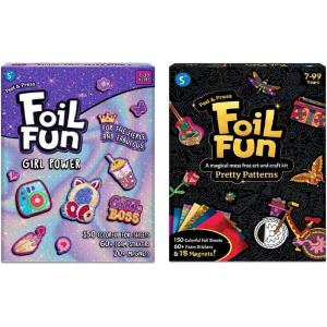 Skillmatics Foil Fun Girl Power & Foil Fun Pretty Patterns Bundle, DIY Magnets Mess-Free Art, Craft Kits & Supplies, DIY Creative Activities, Gifts for Boys & Girls Ages 7, 8, 9 & Up