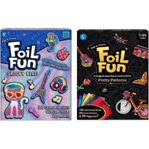 Skillmatics Foil Fun Groovy Beats & Foil Fun Pretty Patterns Bundle, DIY Magnets Mess-Free Art, Craft Kits & Supplies, DIY Creative Activities, Gifts for Boys & Girls Ages 7, 8, 9 & Up