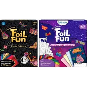 Skillmatics Foil Fun Pretty Patterns & Foil Fun Card Making Set Bundle, Mess-Free Art & Craft Kits, DIY Creative Activity, Gifts for Girls & Boys Ages 4, 5, 6, 7, 8, 9, and Up