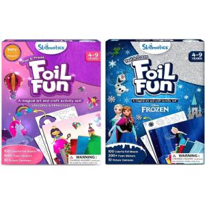 Skillmatics Foil Fun Unicorns & Princesses & Foil Fun Disney Frozen Bundle, Mess-Free Art for Kids, DIY Craft Kits, Creative Activity, Gifts for Ages 4, 5, 6, 7, 8, 9