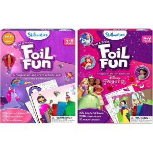 Skillmatics Foil Fun Unicorns and Princesses & Foil Fun Disney Princess Bundle, No Mess Art for Kids, Craft Kits, DIY Creative Activity, Gifts for Girls & Boys Ages 4, 5, 6, 7, 8, 9