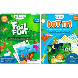 Skillmatics Foil Fun & Dot It Animals Theme Bundle, Art & Craft Kits, DIY Activities for Kids