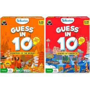 Skillmatics Guess in 10 Countries of The World & Guess in 10 States of America Bundle, Perfect for Boys, Girls, Kids, and Families Who Love Toys, Board Games, Gifts for Ages 8, 9, 10 and Up
