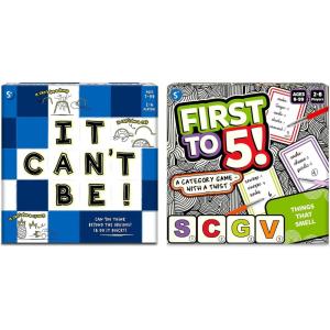 Skillmatics It Can’t Be & First to 5 Bundle, Family Game, Quick Thinking, Fun Card Game, Gifts for Kids, Teens, Adults Ages 7, 8, 9, 10 and Up