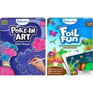 Skillmatics Poke in Art Flower Bouquet & Foil Fun Bugs and Butterflies Bundle, No Mess Art for Kids, DIY Creative Activity, Gifts for Boys & Girls Ages 4, 5, 6, 7, 8, 9