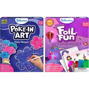 Skillmatics Poke in Art Flower Bouquet & Foil Fun Unicorns & Princesses Bundle, No Mess Art for Kids, DIY Creative Activity, Gifts for Boys & Girls Ages 4, 5, 6, 7, 8, 9