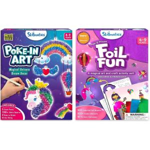 Skillmatics Poke in Art Unicorns Dream Decor & Foil Fun Unicorns and Princesses Bundle, Mess-Free Art for Kids, DIY Craft Kits, Creative Activity, Gifts for Ages 4, 5, 6, 7, 8, 9