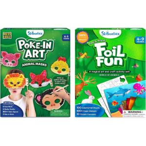 Skillmatics Poke-in Art – Animal Masks & Foil Fun Animals Bundle, Fun DIY Activity for Kids, Gifts for Toddlers, Girls & Boys Ages 4, 5, 6, 7, 8, 9