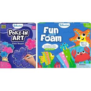 Skillmatics Poke-in Art Flower Bouquet & Fun with Foam Underwater Bundle, No Mess Art for Kids, DIY Creative Activity, Gifts for Boys & Girls Ages 3, 4, 5, 6, 7, 8, 9