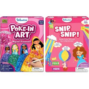 Skillmatics Poke-in Art Magical Princess & Snip Snip Unicorns and Princesses Bundle, No Mess Art for Kids, DIY Creative Activity, Gifts for Boys & Girls Ages 3, 4, 5, 6, 7, 8, 9