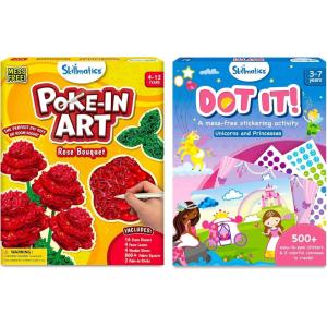 Skillmatics Poke-in Art Rose Bouquet & Dot It Unicorns & Princesses Bundle, No Mess Art for Kids, DIY Creative Activity, Gifts for Boys & Girls Ages 4, 5, 6, 7, 8, 9, 10, 11, 12