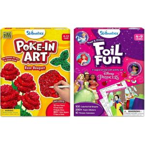 Skillmatics Poke-in Art Rose Bouquet & Foil Fun Disney Princess Bundle, No Mess Art for Kids, DIY Creative Activity, Gifts for Boys & Girls Ages 4, 5, 6, 7, 8, 9, 10, 11, 12