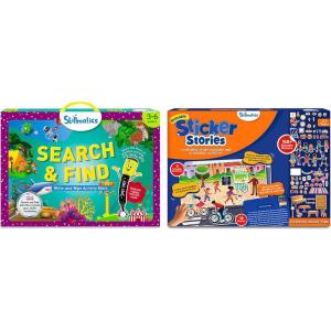 Skillmatics Search and Find & Sticker Stories Adventures Around Town Bundle, Preschool Learning Activities, Travel Toys, Gifts for Boys & Girls Ages 3, 4, 5, 6, 7