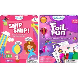 Skillmatics Snip, Snip Unicorns & Princesses & Foil Fun Unicorns & Princesses Theme Bundle, Art & Craft Kits, DIY Activities for Kids