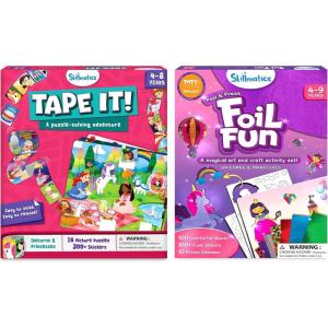 Skillmatics Tape It Unicorns and Princesses & Foil Fun Unicorns and Princesses Bundle, Art & Craft Kits, Gifts for Boys & Girls Ages 4, 5, 6, 7, 8, 9