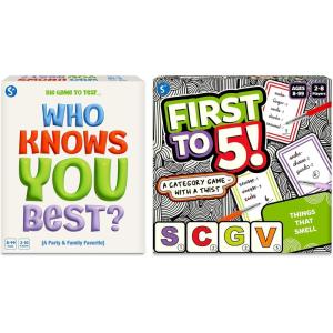 Skillmatics Who Knows You Best? & First to 5 Bundle, Family Game, Fun Card Game, Gifts for Kids, Teens, Adults Ages 8, 9, 10 and Up