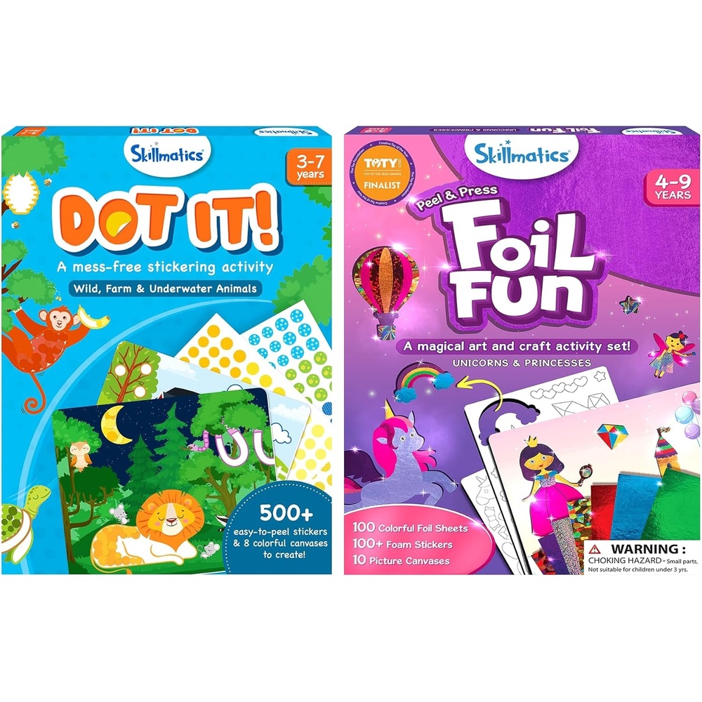 image:imageSkillmatics Dot it Animals amp Foil Fun Unicons amp Princesses Bundle Art and Craft Kits for Kids DIY Activity Gifts for Boys amp Girls Ages 3 4 5 6 7 8 9