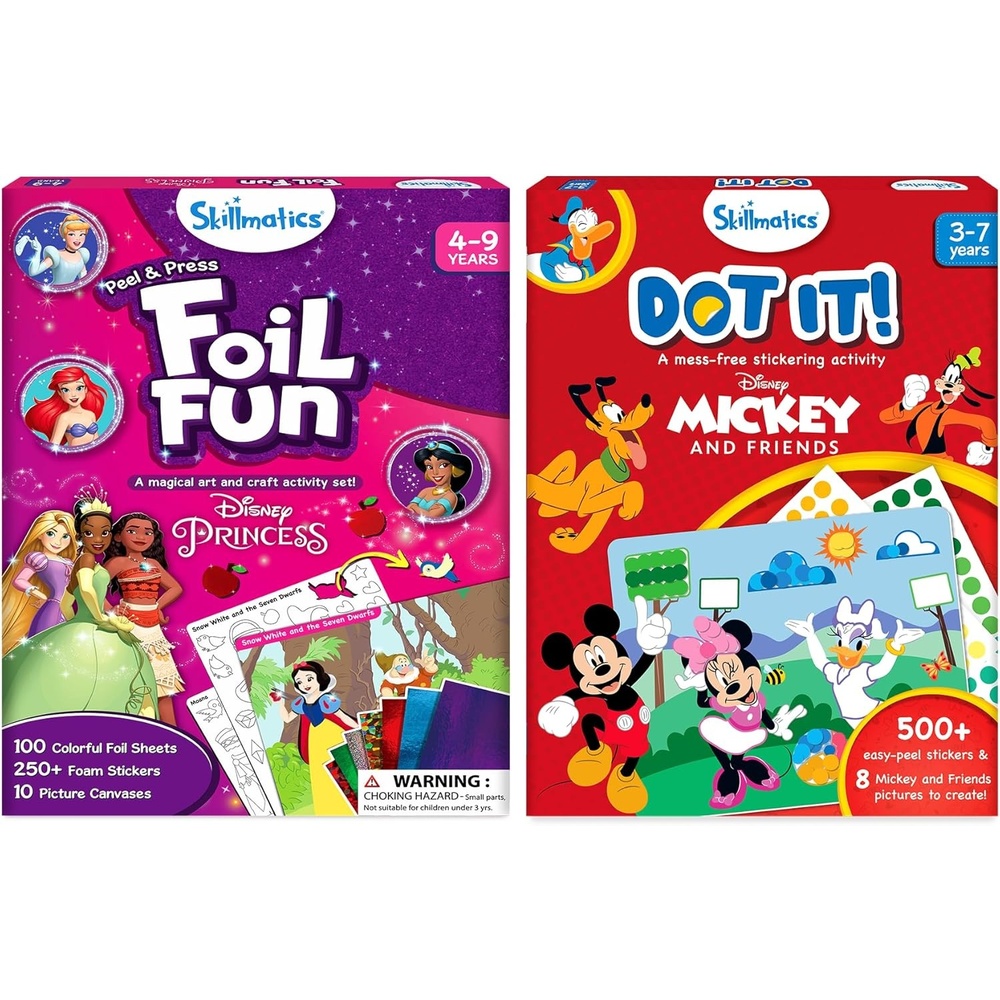image:imageSkillmatics Foil Fun Disney Princess and Dot It Mickey amp Friends Bundle No Mess Art for Kids Craft Kits DIY Activity Gifts for Boys amp Girls Ages 3 4 5 6 7 8 9