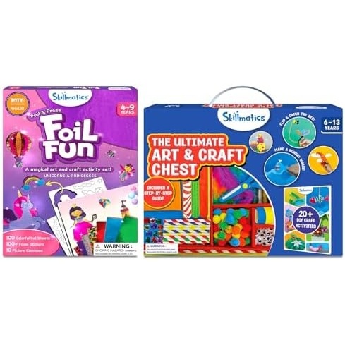 image:imageSkillmatics Foil Fun Unicorns amp Princesses Theme amp Ultimate Art amp Craft Activity Chest Bundle Art amp Craft Kits DIY Activities for Kids