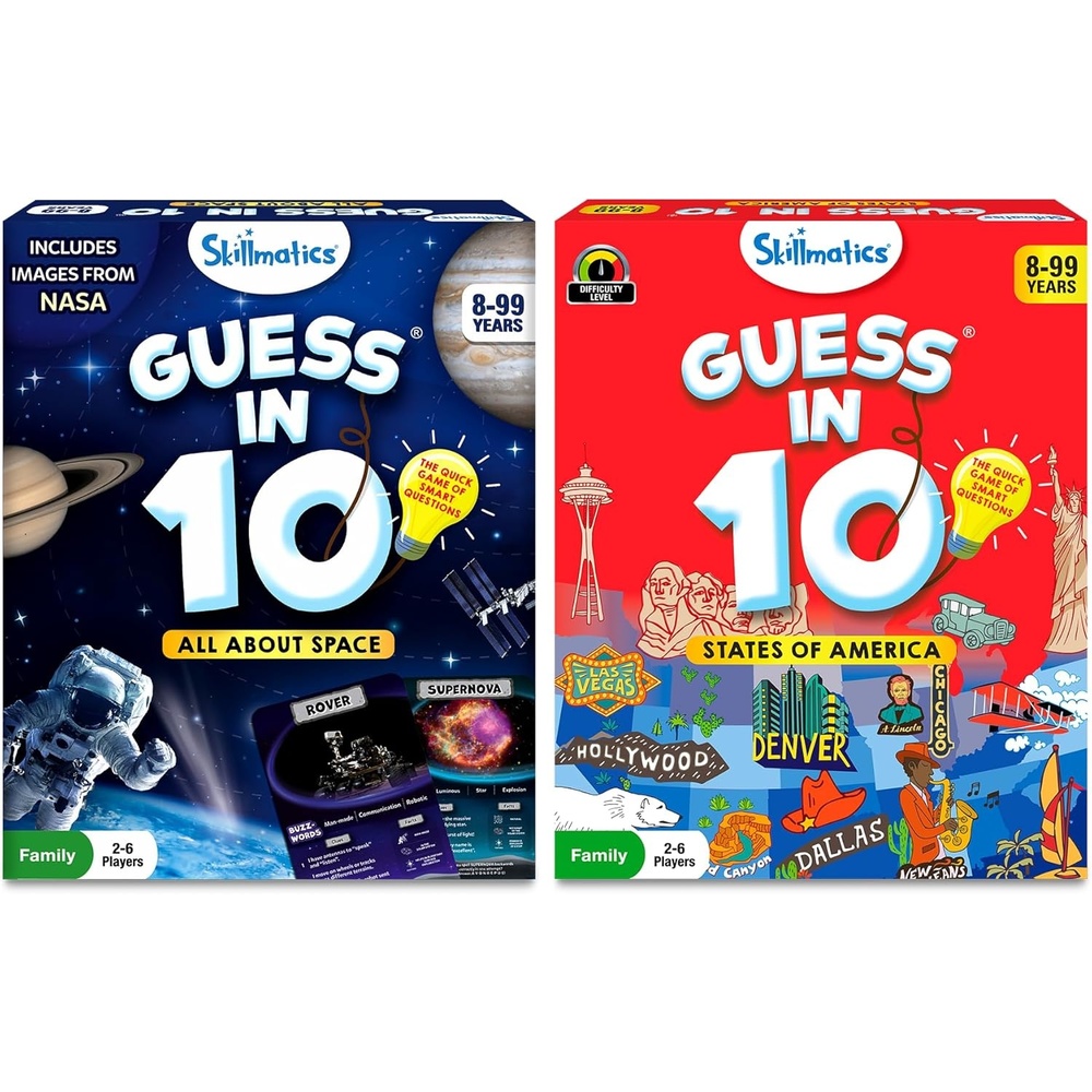 image:imageSkillmatics Guess in 10 NASA Space amp Guess in 10 States of America Bundle Perfect for Boys Girls Kids amp Families Who Love Educational Toys Gifts for Ages 8 9 10 and Up