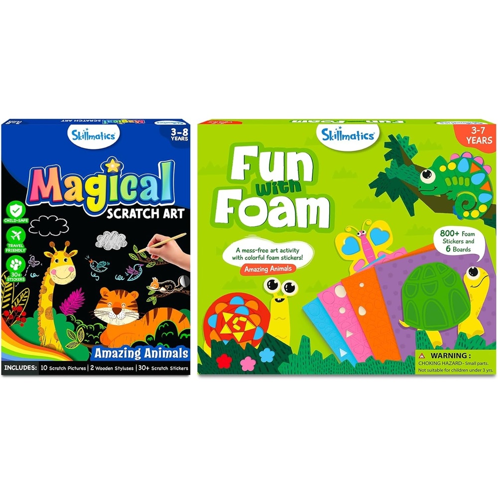 image:imageSkillmatics Magical Scratch Art Book amp Fun with Foam Animals Theme Bundle Art amp Craft Kits DIY Activities for Kids