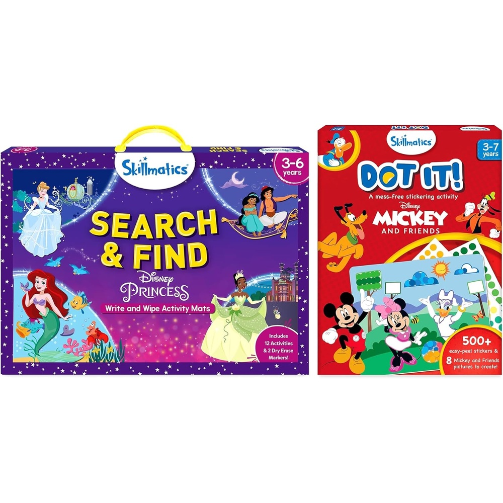 image:imageSkillmatics Search amp Find Disney Princess and Dot it Mickey amp Friends Bundle Fun Activity Kits Travel Toys Gifts for Girls amp Boys Ages 3 to 7
