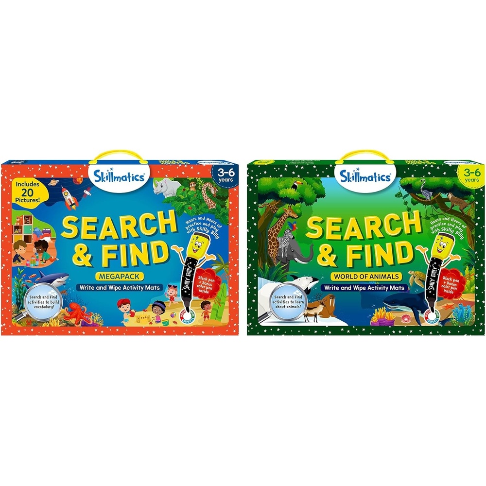 image:imageSkillmatics Search amp Find Megapack and Search amp Find Animals Bundle Educational Game Perfect for Kids Toddlers Who Love Toys Art and Craft Activities Gifts for Girls and Boys Ages 3 4 5 6