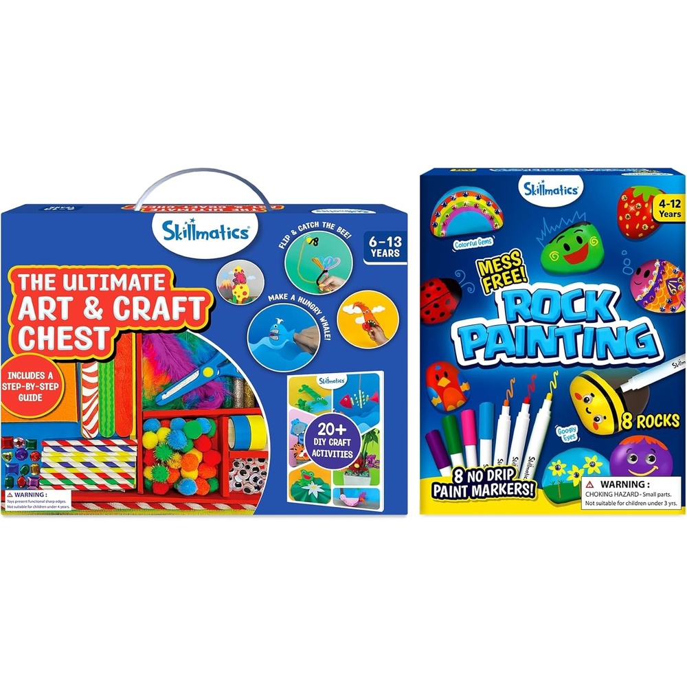 image:imageSkillmatics Ultimate Art Craft Activity Kit amp Rock Painting Kit Bundle Art for Kids Craft Kits DIY Activity Gifts for Boys amp Girls Ages 4 and Up