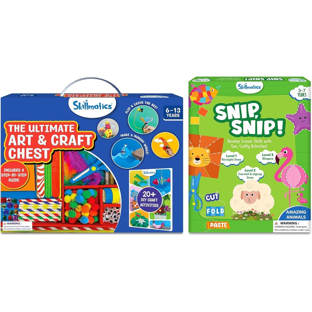 image:imageSkillmatics Ultimate Art and Craft Activity Kit amp Snip Snip Animals Bundle Fun and Creative DIY Activity Gifts for Girls and Boys Ages 3 to 13
