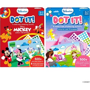 Skillmatics Dot It Mickey & Friends & Dot It Unicorns & Princesses Bundle, Mess-Free Sticker Art for Kids, Craft Kits, DIY Activity, Gifts for Boys & Girls Ages 3, 4, 5, 6, 7