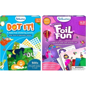 Skillmatics Dot it Animals & Foil Fun Unicons & Princesses Bundle, Art and Craft Kits for Kids, DIY Activity, Gifts for Boys & Girls Ages 3, 4, 5, 6, 7, 8, 9