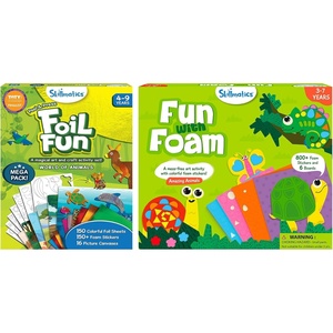 Skillmatics Foil Fun Animal Mega Pack & Fun with Foam Animals Bundle, No Mess Sticker Art for Kids, Craft Kits, DIY Activity, Gifts for Boys & Girls Ages 3, 4, 5, 6, 7, 8, 9