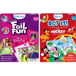 Skillmatics Foil Fun Disney Princess and Dot It Mickey & Friends Bundle, No Mess Art for Kids, Craft Kits, DIY Activity, Gifts for Boys & Girls Ages 3, 4, 5, 6, 7, 8, 9