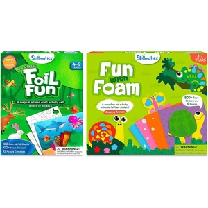 Skillmatics Foil Fun & Fun with Foam Animals Theme Bundle, Art & Craft Kits, DIY Activities for Kids