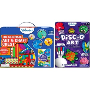 Skillmatics Ultimate Art Craft Activity Kit & Disc-O Art Bundle Activity for Girls & Boys, Craft Kits & Supplies, DIY Creative Activity, Gifts for Kids Ages 4, 5, 6, 7 and Up