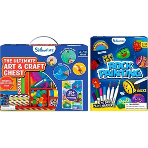 Skillmatics Ultimate Art Craft Activity Kit & Rock Painting Kit Bundle Art for Kids, Craft Kits, DIY Activity, Gifts for Boys & Girls Ages 4 and Up