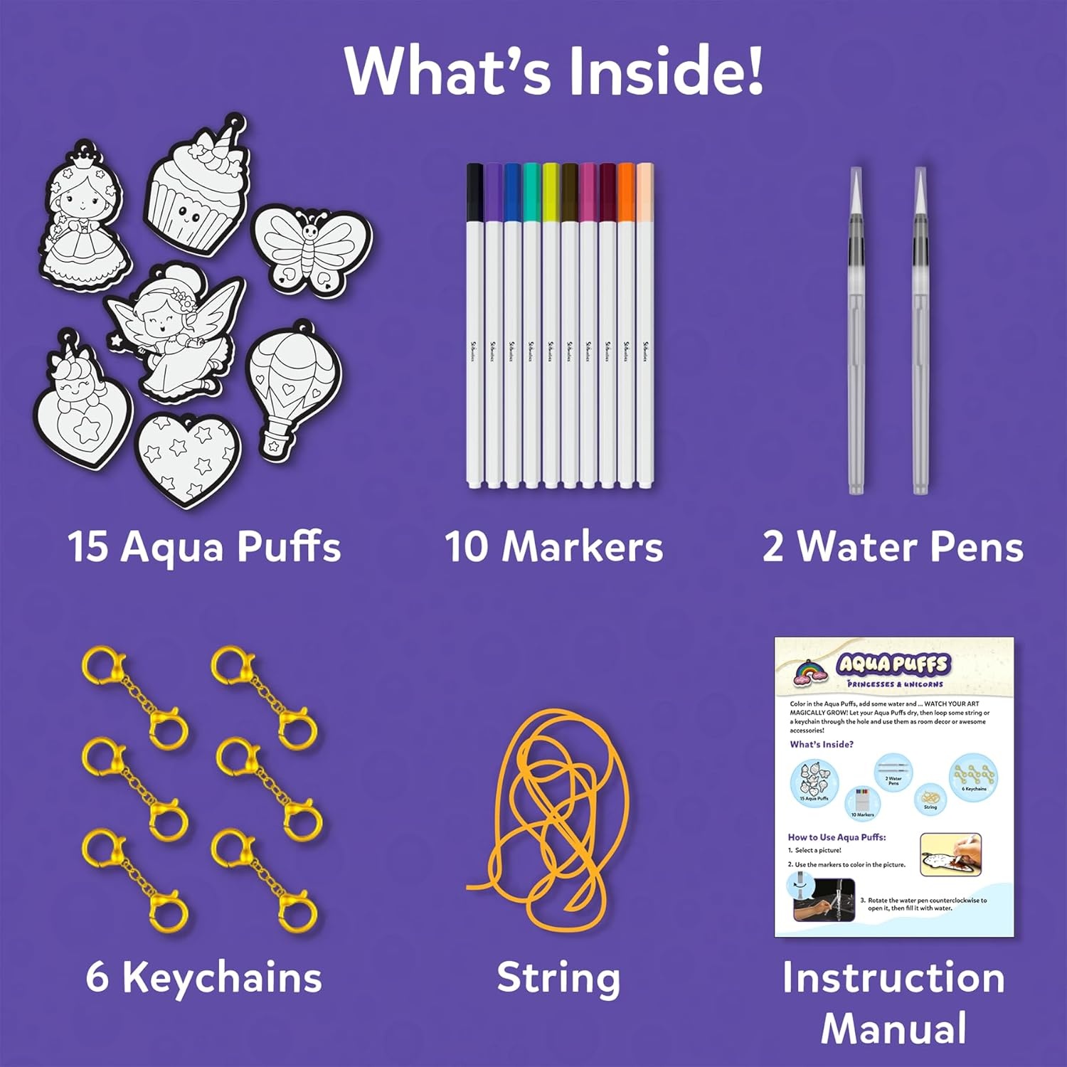 image:imageSkillmatics Snap Bandz Unicorns and Princesses amp Aqua Puffs Unicorns amp Princesses Bundle Art amp Craft Activites DIY MessFree Creative Kit Gifts for Girls amp Boys Ages 4 5 6 7 8 9 10