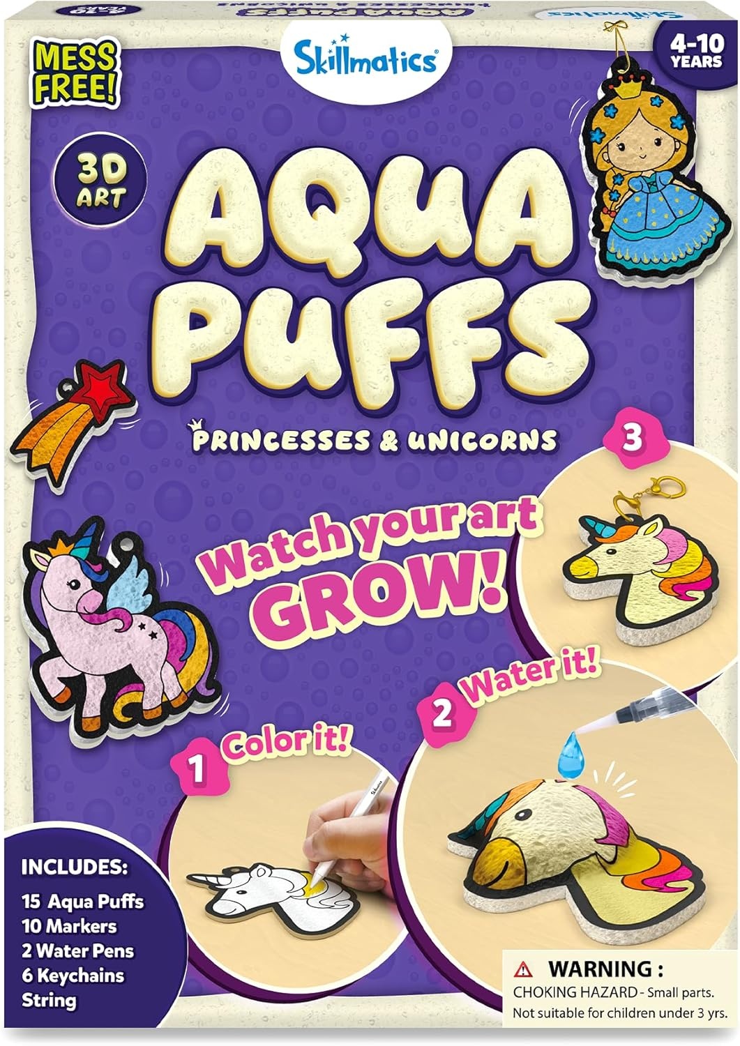 image:imageSkillmatics Snap Bandz Unicorns and Princesses amp Aqua Puffs Unicorns amp Princesses Bundle Art amp Craft Activites DIY MessFree Creative Kit Gifts for Girls amp Boys Ages 4 5 6 7 8 9 10