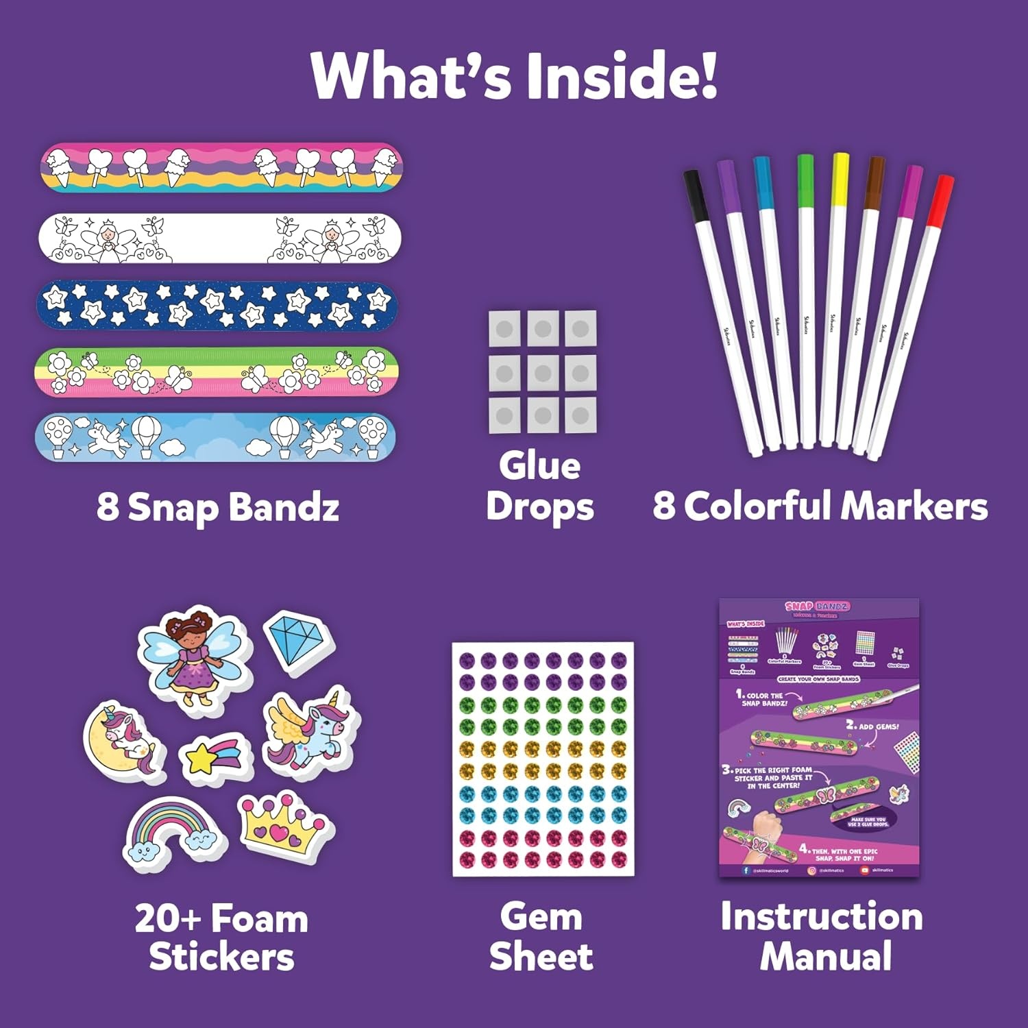 image:imageSkillmatics Snap Bandz Unicorns and Princesses amp Snip Snip Unicorns amp Princesses Bundle Art amp Craft Activites DIY Creative Kit Gifts for Girls amp Boys Ages 3 4 5 6 7 8 9 10